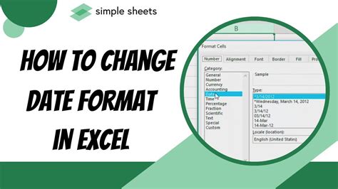 how to date format change in excel