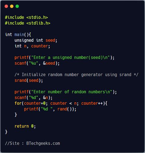 how to declare rand in c++