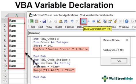 how to declare variable in vba