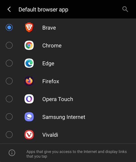 how to default browser in android