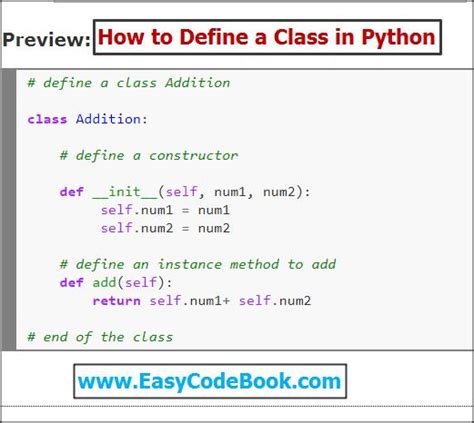 how to define a class in python