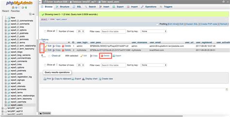how to delete a table in phpmyadmin