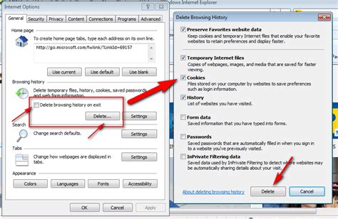 how to delete cookies in explorer