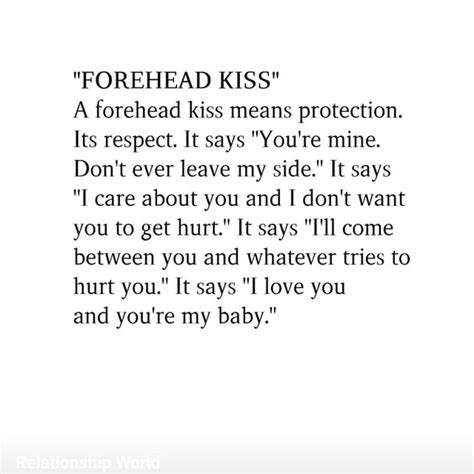 how to describe a forehead kiss