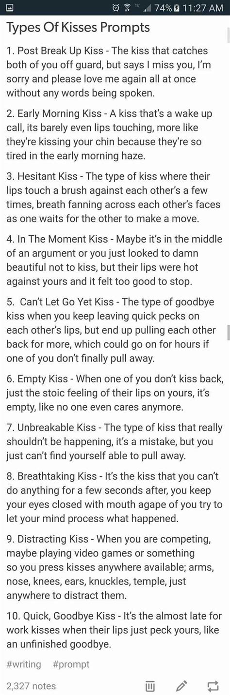 how to describe kissing in writing examples classes