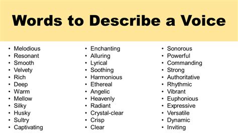 how to describe someones singing voice examples pdf