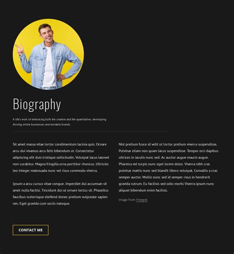how to design a blog biography page