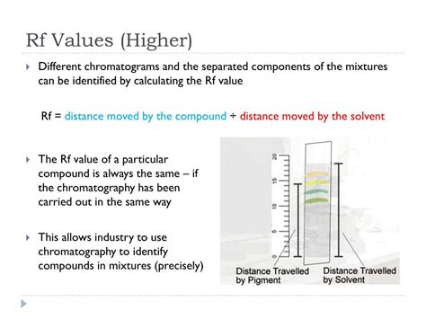 how to determine rf values in chromatography