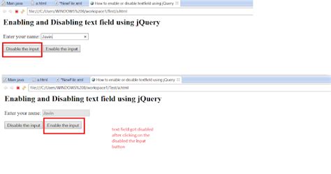 how to disable input field using jquery