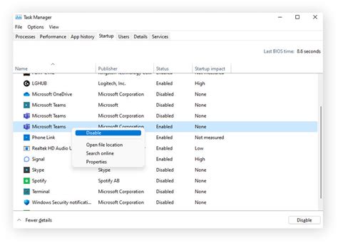 how to disable startup programs in xp
