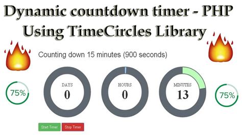 how to display countdown timer in php