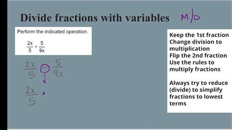 how to shorten two fractions be on a par with variables