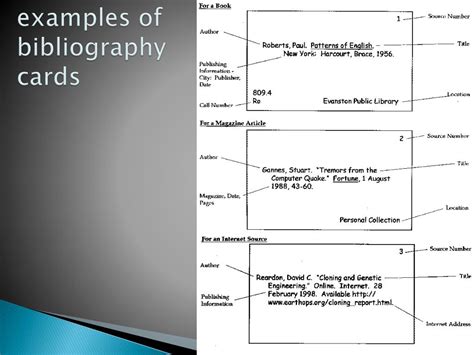 how to do bibliography cards
