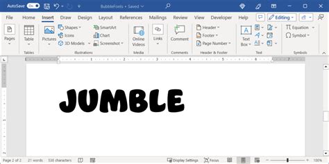 how to do bubble letters in word