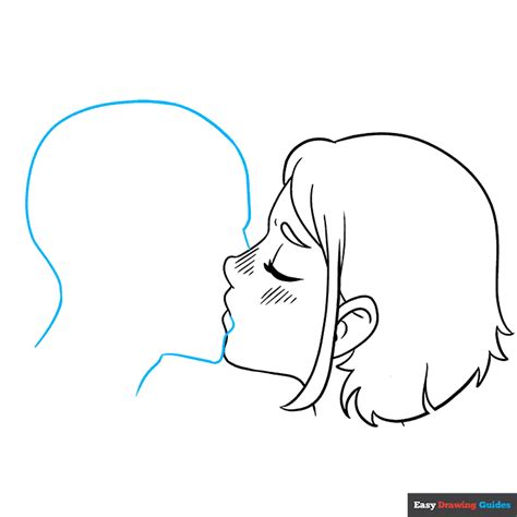 how to draw 2 anime characters kissing without