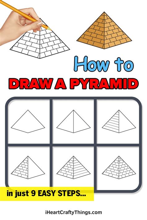 how to draw a 3d pyramid step by step easy YouTube