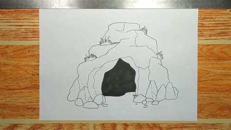 how to draw a cave