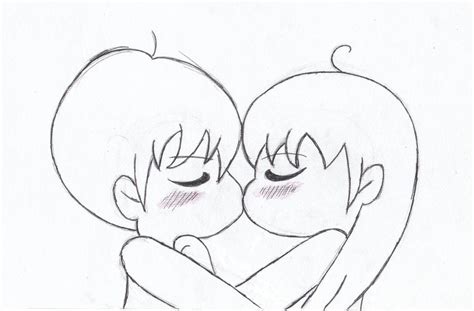 how to draw a chibi couple kissing