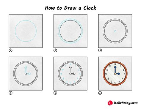 How To Draw A Clock Helloartsy Clock Drawing With Color - Clock Drawing With Color