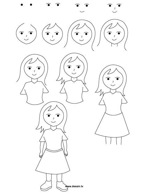 how to draw a female step by step