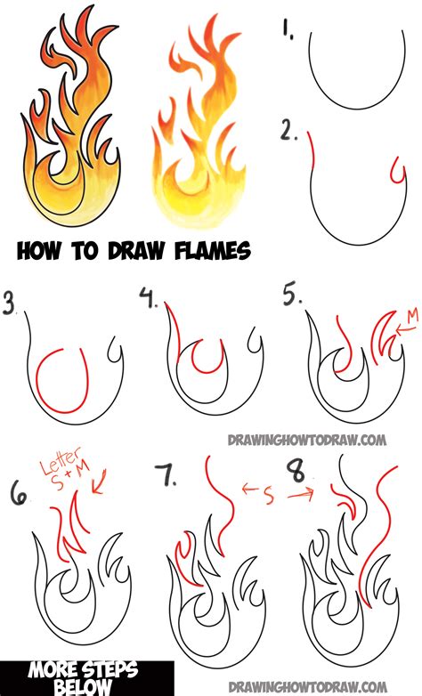 how to draw a flame