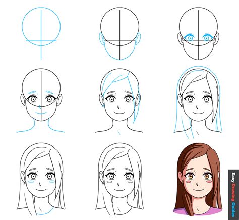 how to draw a anime face step by step