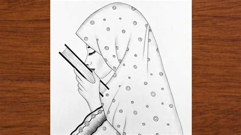 how to draw a girl kissing a quran