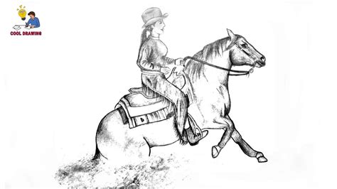 how to draw a girl on a horse
