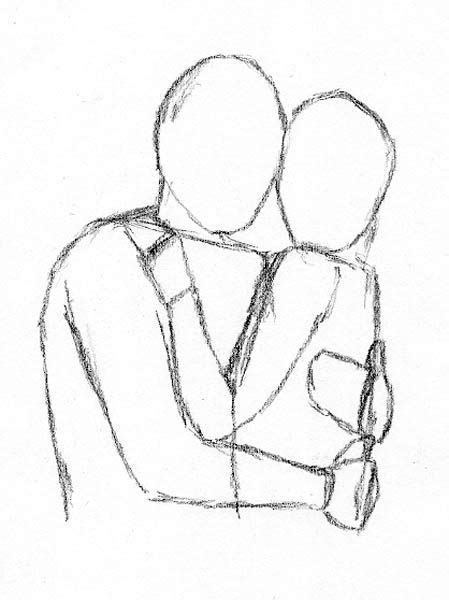 how to draw a hug easy