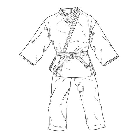 how to draw a karate suit