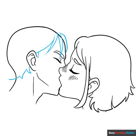 how to draw a kiss lips anime