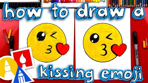 how to draw a kissing emoji face