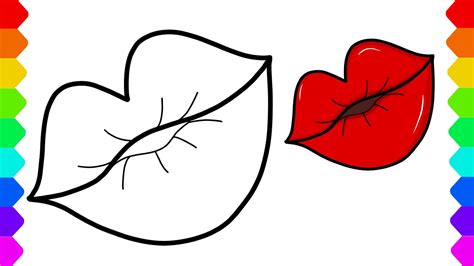 how to draw a kissing lips