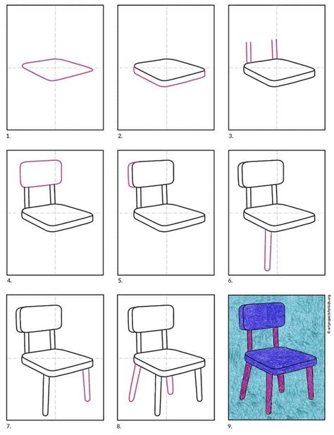 how to draw a kitchen chair