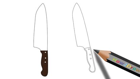 how to draw a kitchen knife