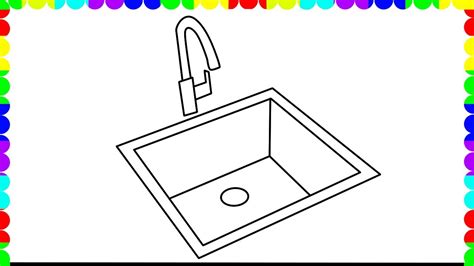 how to draw a kitchen sink