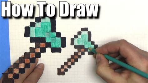 how to draw a minecraft axe