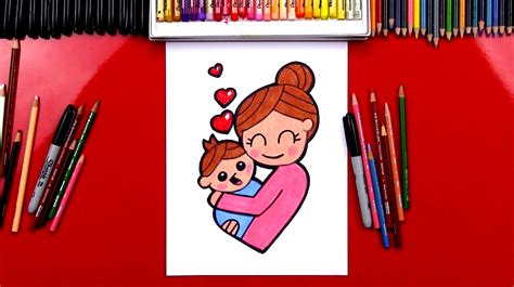 How To Draw A Mom And Baby Box Mother And Baby Animal Drawings - Mother And Baby Animal Drawings