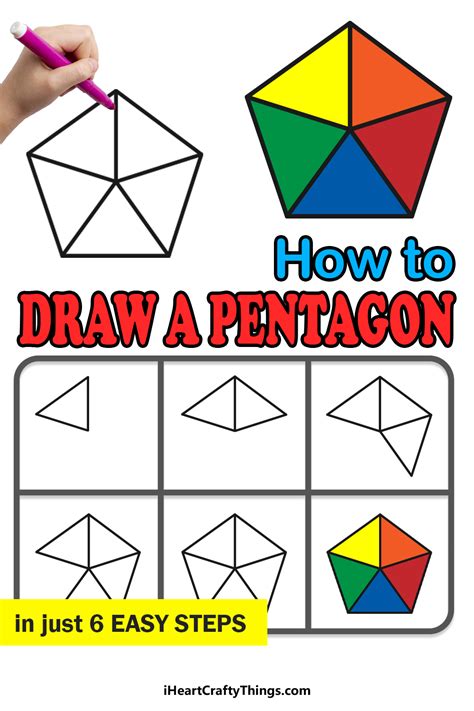 how to draw a pentagon step by step