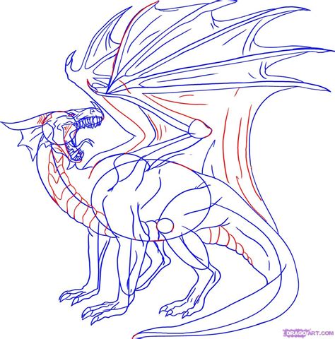 how to draw a red dragon