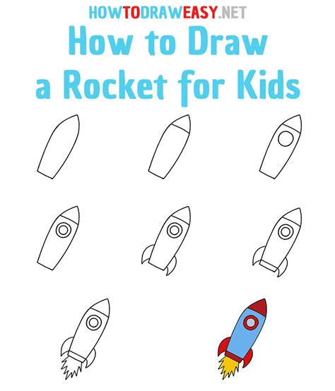 How To Draw A Rocket Step By Step Rocket Pictures To Draw - Rocket Pictures To Draw