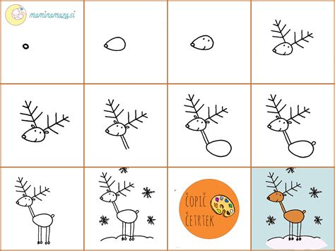 how to draw a simple reindeer