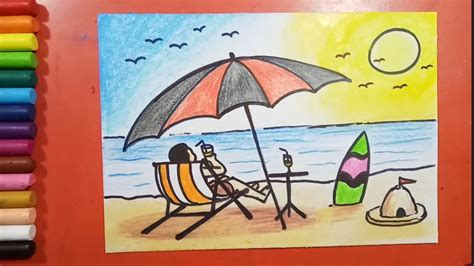 How To Draw A Summer Season Drawing Easy Seasons Drawing For Kids - Seasons Drawing For Kids
