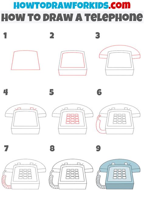 how to draw a telephone