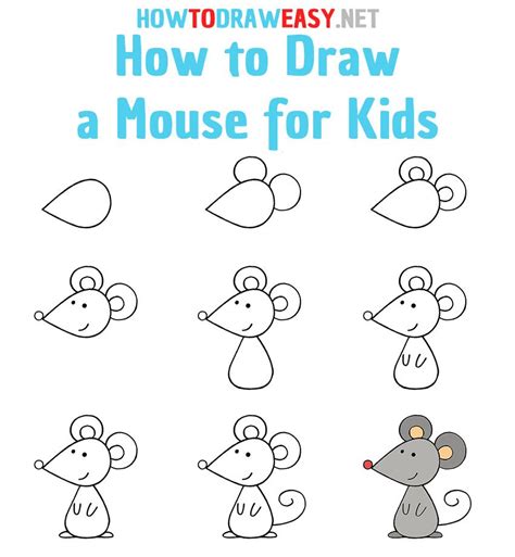 How To Draw An Easy Mouse Art Projects Mouse Drawing For Kids - Mouse Drawing For Kids