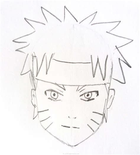 how to draw anime boy face naruto easy