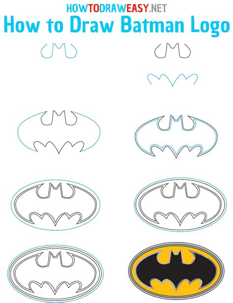 How To Draw Batman Logo Step By Step