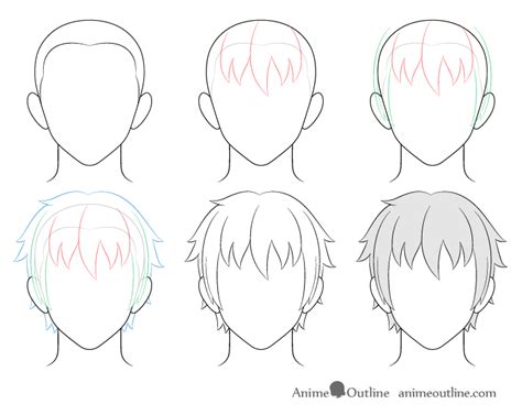 how to draw boy anime hair easy