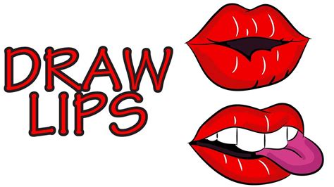 how to draw cartoon kissing lips easy