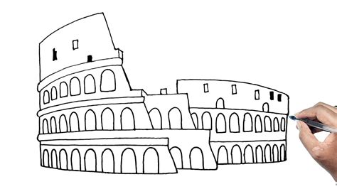 how to draw colosseum drawing easy for kids Step by Step Tutorial